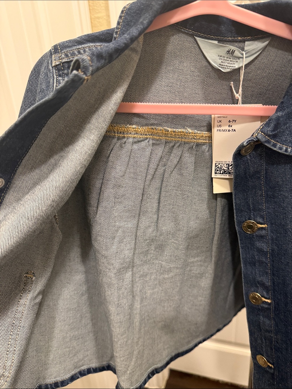 H&M Dark Blue Denim Jacket with Rounded Collar - Picture 5 of 5